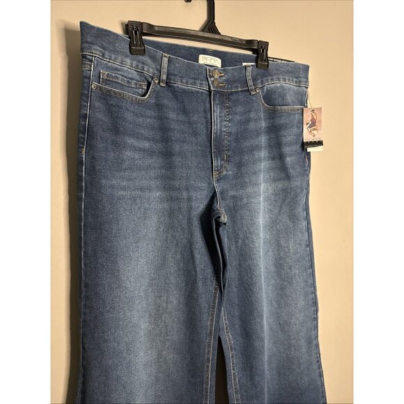 Sophia Vergara Jeans Super High Rise Wide Leg Margot Womens Size 16 Dark Wash - Picture 3 of 12